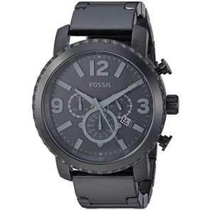 Watch strap Fossil BQ1652 Stainless steel Black 24mm